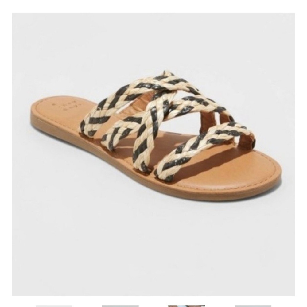 A new day tan lalli sandals nwt